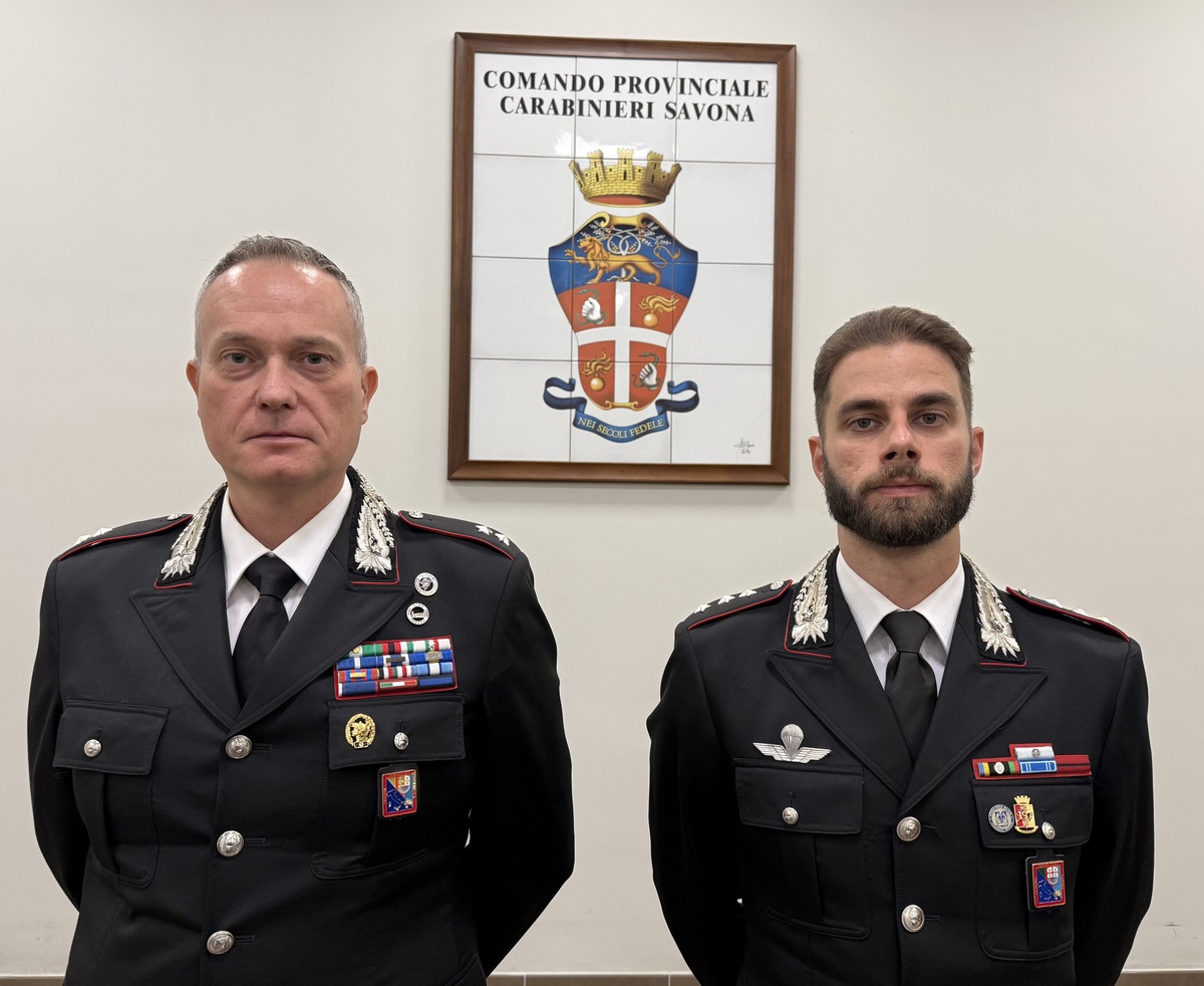 Carabinieri, due nuovi ufficiali nel Savonese: il Capitano Colamorea ad Alassio, il Tenente Rugi al Nucleo Investigativo