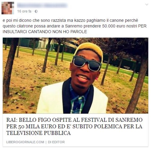 Libero Giornale colpisce ancora con le sue bufale e scatena il dibattito sul Web con la notizia di Bello Figo a Sanremo Libero Giornale colpisce ancora con le sue bufale e scatena il dibattito sul Web con la notizia di Bello Figo a Sanremo