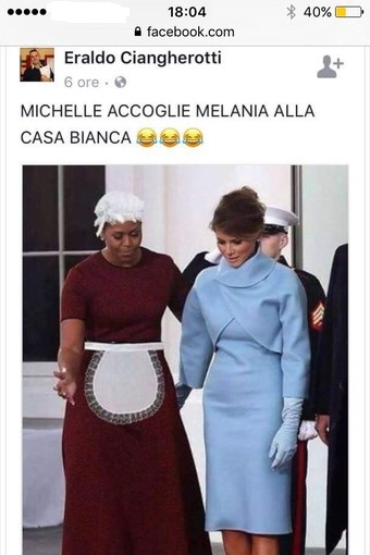 Meme satirico su Michelle Obama, i Fieui di Caruggi: "Albenga ha bisogno non di parole, ma di fatti" Meme satirico su Michelle Obama, i Fieui di Caruggi: "Albenga ha bisogno non di parole, ma di fatti"