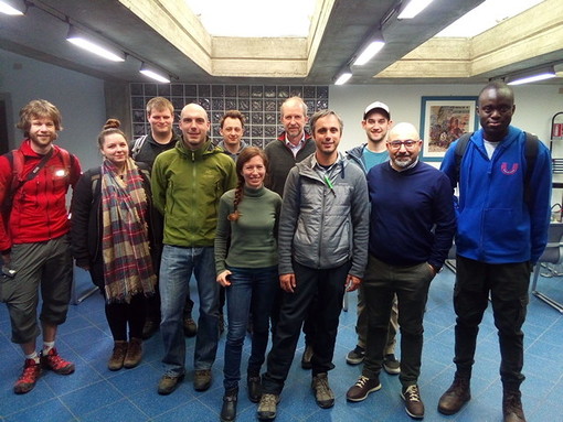 Gli studenti dell'Università di Brema con il sindaco di Borghetto, Giancarlo Canepa