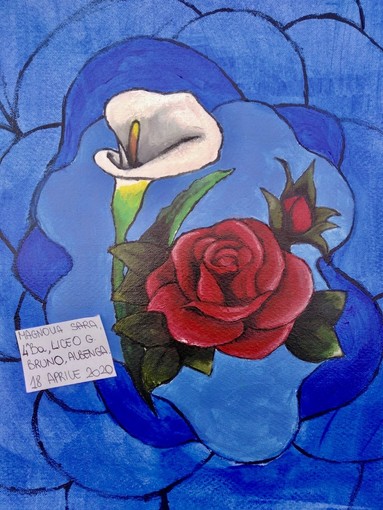 Albenga:  i ragazzi del Liceo Artistico disegnano un fiore per medici, infermieri e persone colpite dal Coronavirus (FOTOGALLERY)