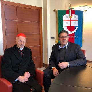 Il presidente Toti omaggia il cardinale Bagnasco: "Voce sempre attenta e presente anche nei momenti difficili"