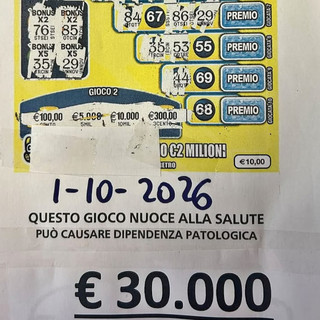 Millesimo, vinti 30mila euro al gratta e vinci