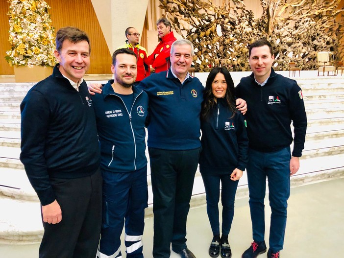 La struttura della Protezione civile regionale incontra Papa Francesco La struttura della Protezione civile regionale incontra Papa Francesco