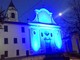 Chiesa di S. Andrea Apostolo a Mioglia illuminata di blu lo scorso anno nell’ambito della stessa iniziativa