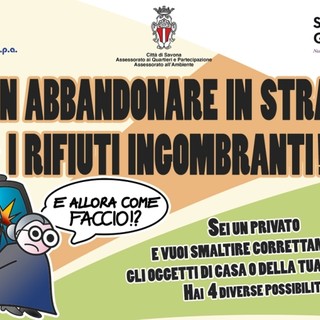 Savona, "basta rifiuti ingombranti in città": la campagna di sensibilizzazione contro il degrado Savona, "basta rifiuti ingombranti in città": la campagna di sensibilizzazione contro il degrado