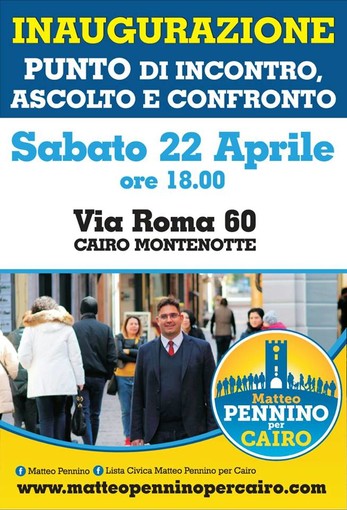 Elezioni 2017, &quot;Matteo Pennino per Cairo&quot; inaugura il point elettorale