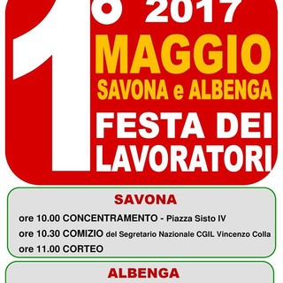 1° Maggio: le manifestazioni di Cgil, Cisl e Uil in Provincia di Savona