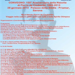 Savona, alla Fortezza del Priamar il convegno sul 150° anniversario della nascita di Pierre de Coubertin