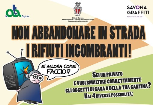 Savona, "basta rifiuti ingombranti in città": la campagna di sensibilizzazione contro il degrado Savona, "basta rifiuti ingombranti in città": la campagna di sensibilizzazione contro il degrado