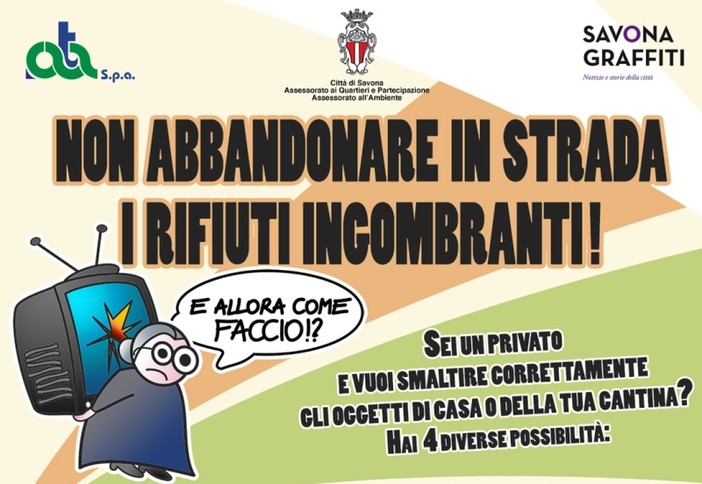 Savona, "basta rifiuti ingombranti in città": la campagna di sensibilizzazione contro il degrado Savona, "basta rifiuti ingombranti in città": la campagna di sensibilizzazione contro il degrado