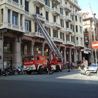 Piazza Mameli: gatto rinchiuso in una gabbietta al terzo piano salvato dai VVFF