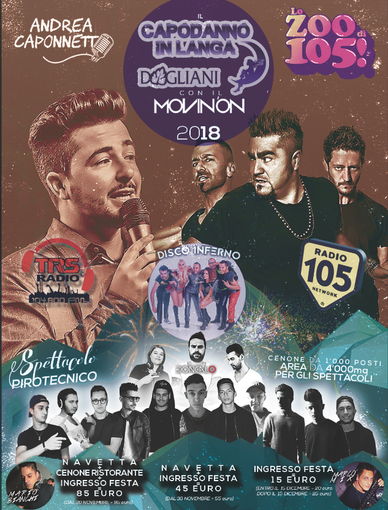 Capodanno in Langa: quasi sold-out le cene, disco aperta dalle 22 con grandi ospiti musicali Capodanno in Langa: quasi sold-out le cene, disco aperta dalle 22 con grandi ospiti musicali