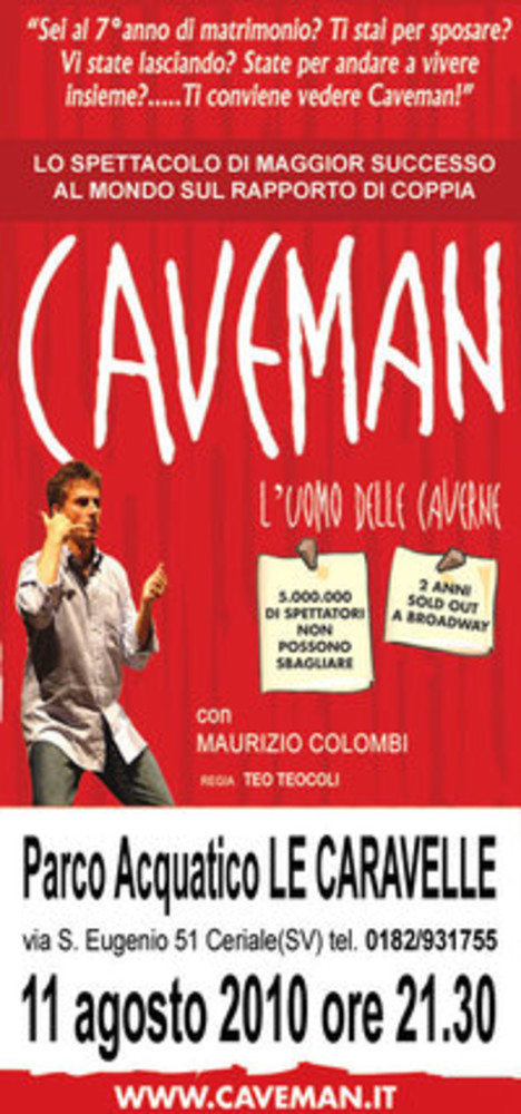 Ceriale: con "Caveman" Le Caravelle si trasformano in teatro