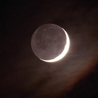 La falce di Luna crescente di ieri sera, 21 gennaio