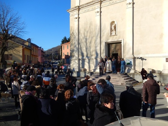 Anche due asinelli alla tradizionale benedizione degli animali di Sant'Antonio a Pallare