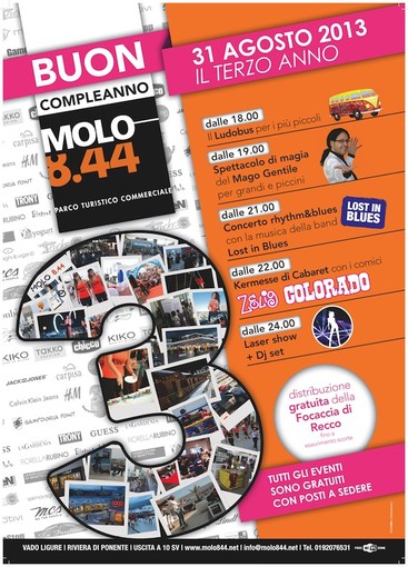 Molo 8.44, domani il terzo anniversario dall'apertura