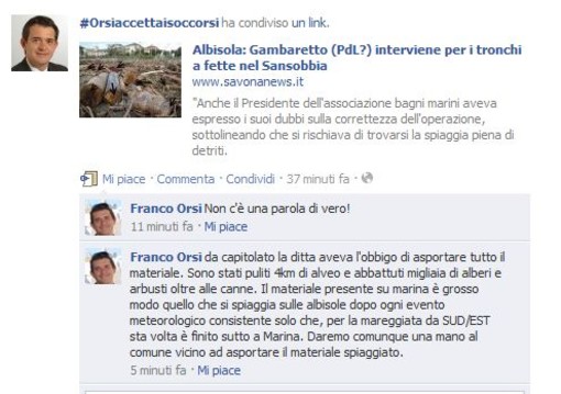 Giungono altre galleggianti notizie, non dal Sansobbia ma da internet