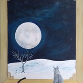 Luna Piena della Neve vista dal pittore braidese Franco Gotta