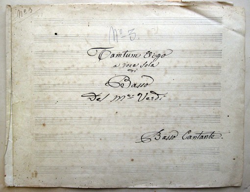 Il frontespizio del "Tantum Ergo" di Giuseppe Verdi