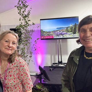Alessandra Ricci e Silvia Arnaud Ricci insieme a Prunella Murray, Manager della RHS Partner Garden Alessandra Ricci e Silvia Arnaud Ricci insieme a Prunella Murray, Manager della RHS Partner Garden