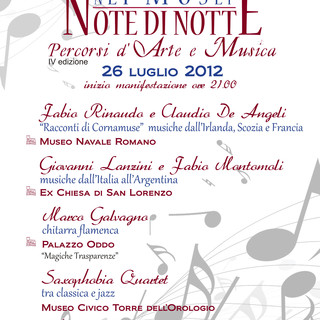 Albenga, Palazzo Oddo: ‘Note di Notte nei Musei’
