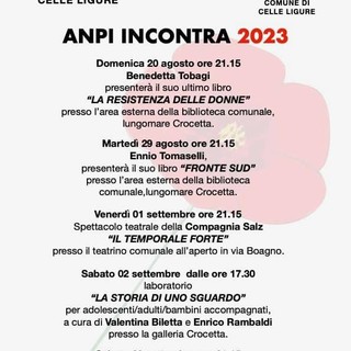 Celle, al via la terza edizione di “Anpi incontra”: 5 appuntamenti dal 20 agosto al 9 settembre Celle, al via la terza edizione di “Anpi incontra”: 5 appuntamenti dal 20 agosto al 9 settembre