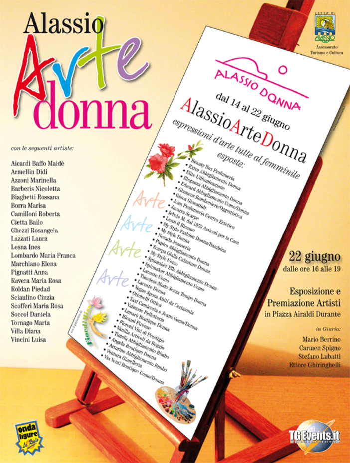 Alassio: "Arte Donna" oggi la premiazione del concorso Alassio: "Arte Donna" oggi la premiazione del concorso