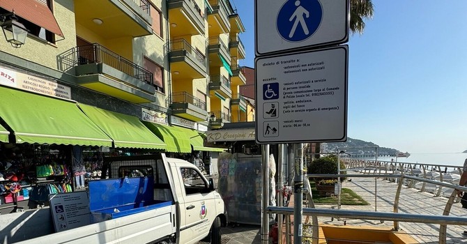Alassio, in via Roma nuova area pedonale: sarà all’altezza dell’incrocio con via Boselli