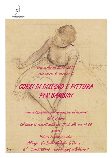Corso di disegno e pittura per bimbi a Palazzo Scotto Niccolari di Albenga