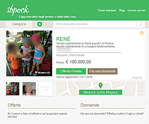 Proposta choc su un sito di annunci: "Vendo un rene per 100 mila euro. A Pallare"