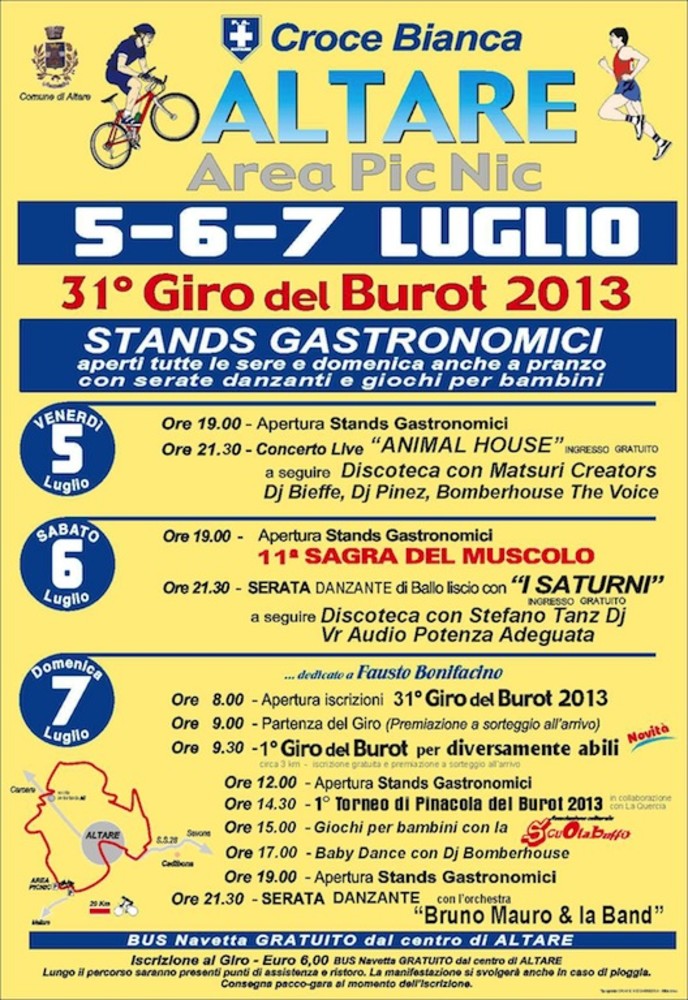 La Croce Bianca di Altare organizza il Giro del Burot La Croce Bianca di Altare organizza il Giro del Burot