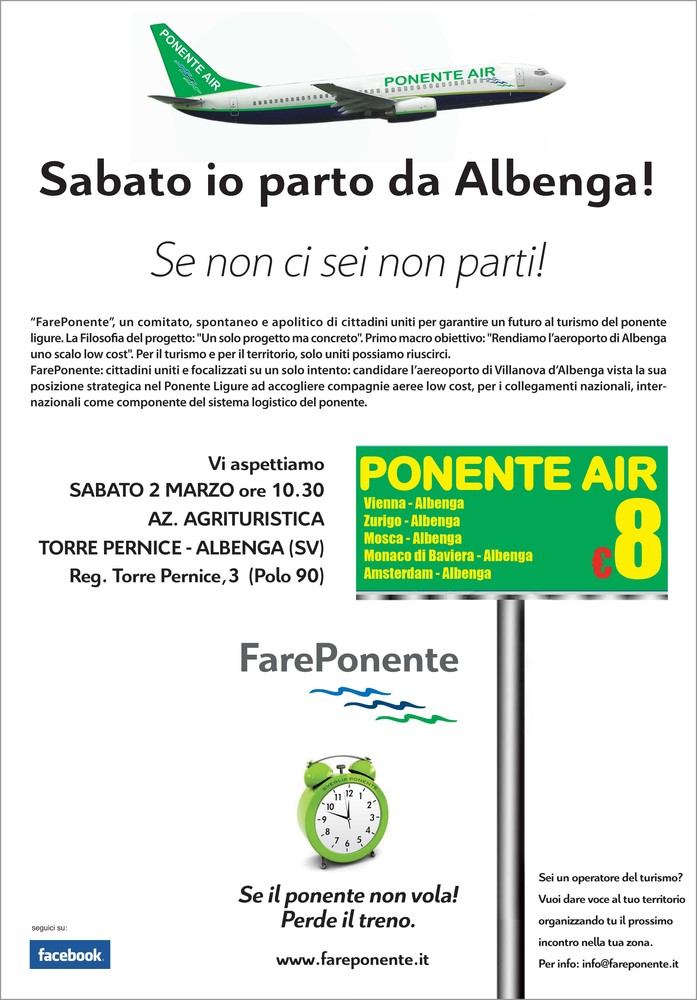 Sabato 2 marzo terzo incontro del comitato "FarePonente" a Torre Pernice di Albenga