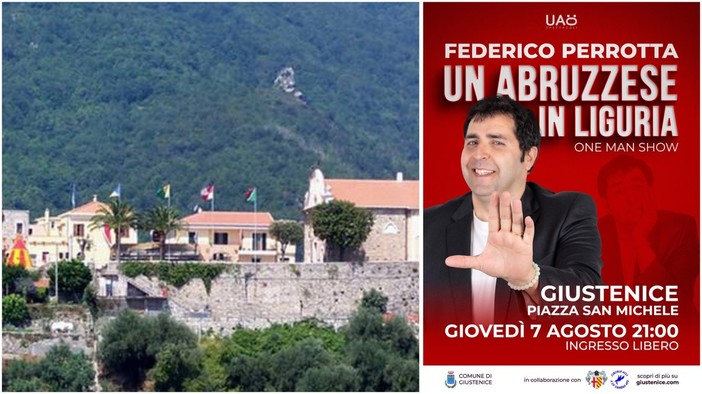 "Un abruzzese in Liguria": Federico Perrotta in scena a Giustenice "Un abruzzese in Liguria": Federico Perrotta in scena a Giustenice