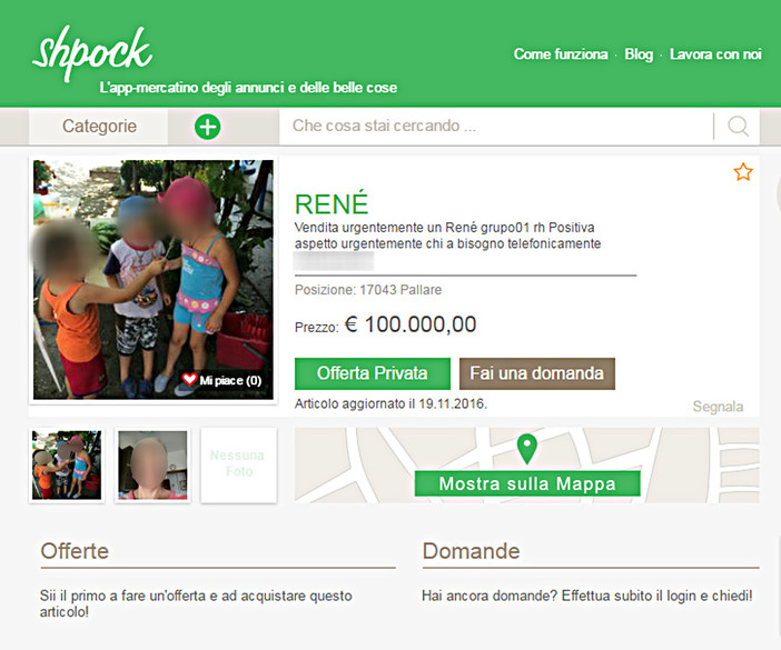 Proposta choc su un sito di annunci: "Vendo un rene per 100 mila euro. A Pallare"