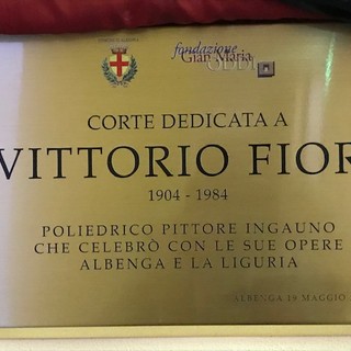 Albenga, la Corte di Palazzo Oddo intitolata all'artista Vittorio Fiori (FOTO)
