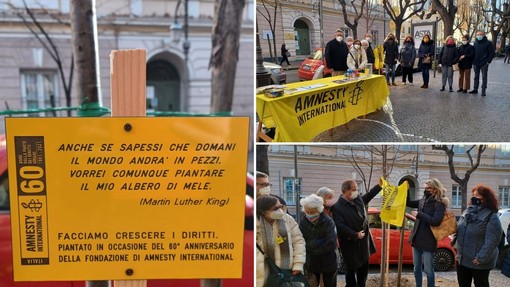 Un albero per Amnesty International:  Albenga celebra il 60° anniversario della fondazione dell'organizzazione contro le ingiustizie e in difesa dei diritti umani