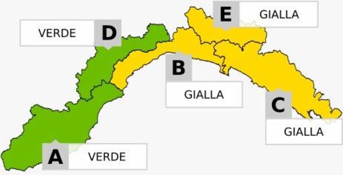 Allerta Meteo gialla per temporali: savonese coinvolto da Spotorno verso levante Allerta Meteo gialla per temporali: savonese coinvolto da Spotorno verso levante