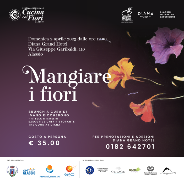 Festival Cucina con i fiori di Alassio: ultimi giorni per prenotare le proposte gastronomiche firmate dagli chef Ivano Ricchebono e Enrico Derflingher Festival Cucina con i fiori di Alassio: ultimi giorni per prenotare le proposte gastronomiche firmate dagli chef Ivano Ricchebono e Enrico Derflingher