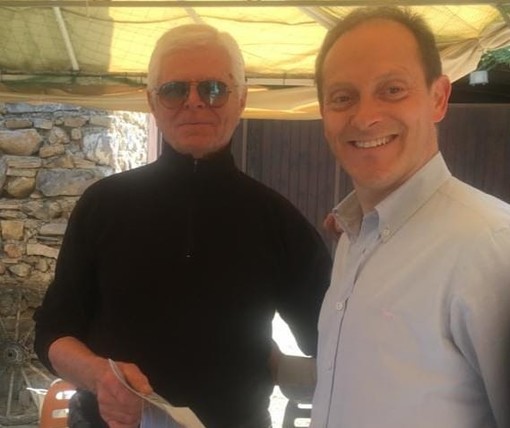 Nella foto: Bjorn Heyerdhal con il sindaco di Andora Mauro Demichelis Nella foto: Bjorn Heyerdhal con il sindaco di Andora Mauro Demichelis