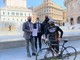 Marco "Secco" Sanguineti, ristoratore ingauno, è arrivato in bici a Genova da Berrino Marco "Secco" Sanguineti, ristoratore ingauno, è arrivato in bici a Genova da Berrino