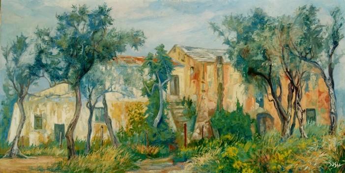 Carlo Bossi, Bricchetti, olio su tela, cm. 120x60 (prop. priv.)