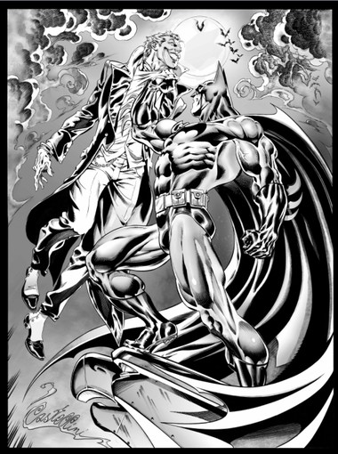 "Batman vs Joker", tavola di Claudio Castelli "Batman vs Joker", tavola di Claudio Castelli