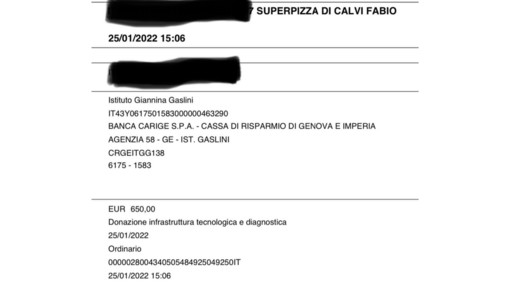 Albenga, da Superpizza 650 euro per il Gaslini con la farinata solidale
