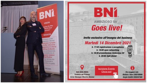 BNI irrompe a Savona il 14 dicembre con il primo Capitolo Hybrid in Liguria: "Ambizioso SV"