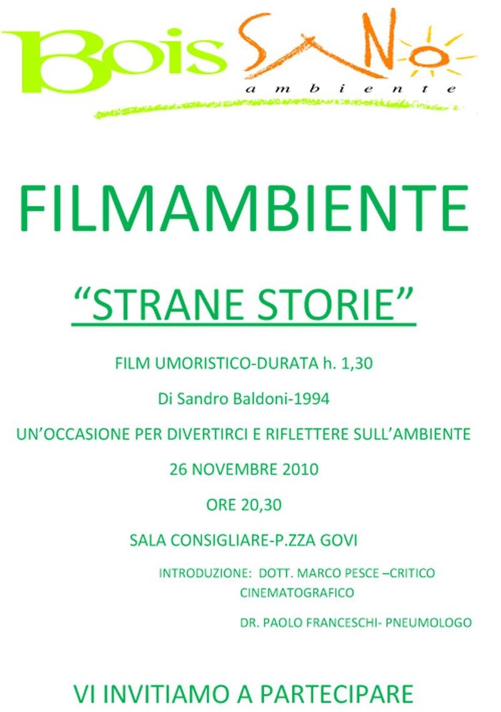 Boissano: al via le proiezioni dei film per affrontare tematiche ambientali Boissano: al via le proiezioni dei film per affrontare tematiche ambientali