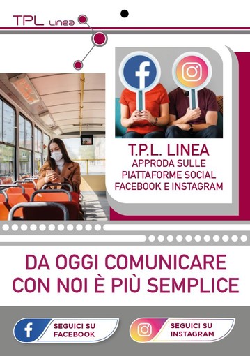 TPL Linea, nuova pagina Facebook e account Instagram TPL Linea, nuova pagina Facebook e account Instagram