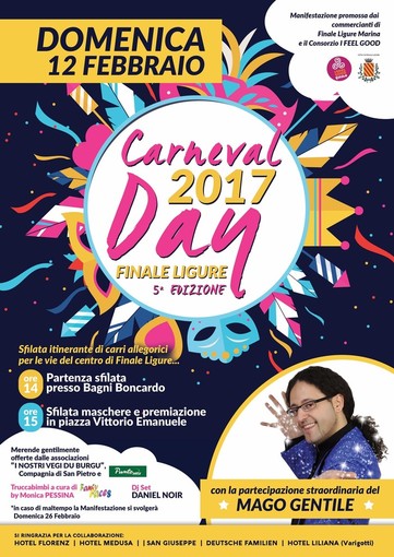 Presentata ufficialmente la locandina del “Carnevalday” di Finale Ligure