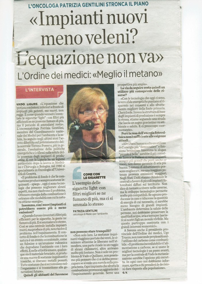 MODA: "Decarbonizzare la centrale Tirreno Power di Vado" MODA: "Decarbonizzare la centrale Tirreno Power di Vado"