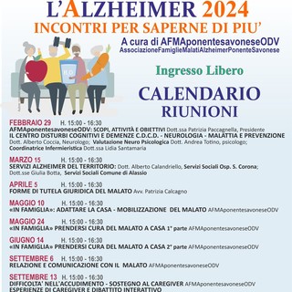 Alzheimer, al Santa Corona 8 incontri per aiutare pazienti e famiglie ad affrontare la malattia